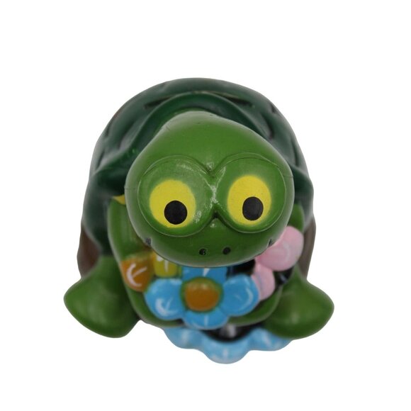 Freddy B Turtle Flower Bouquet Coin Piggy Bank Aviva Ent 1975 Hong Kong Vintage - Picture 6 of 9